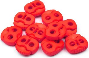 10 Kordelstopper mit zwei Löchern 20x20mm, Durchzug 5mm - 35 Farben