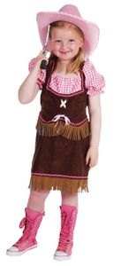 M211013-140 braun-rosa Kinder Cowgirlkostüm Cowgirlkleid Gr.140