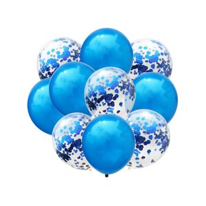 Oblique Unique Konfetti Luftballon Set 10 Stk. Geburtstag Hochzeit Baby Shower blau