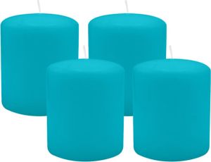 4er Set Adventskranzkerzen Ocean Blau Ø 100 x 120 mm