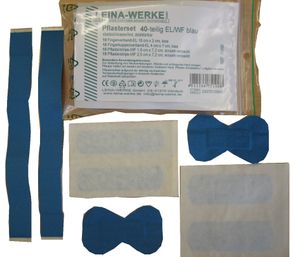 LEINA Pflasterset 40-teilig elastisch/wasserfest blau