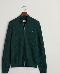 Baumwolle TEXTURE ZIP CARDIGAN 374 TARTAN GREEN Größe XXXL