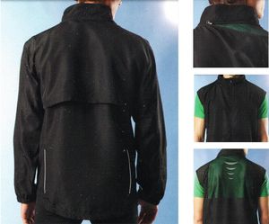 Funktionelle Herren Laufjacke abzippbare Ärmel Reflektierend Schwarz M 48/50