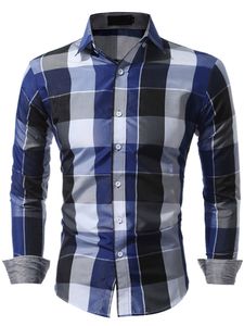 Herren Hemden Button Down Regular Fit Tops Casual Reverskragen Bluse Langarm Shirts Blau,Größe L