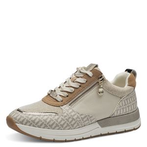 Tamaris damskie trampki sznurowane buty niskie buty zip 1-23732-41, rozmiar:39 EU, kolor:Beżowy