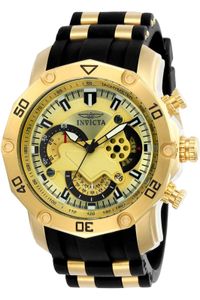 Invicta Pro Diver - SCUBA 23427 Herren armbanduhr - Quarzuhrwerk - Edelstahl mit goldenen zifferblat - 50mm