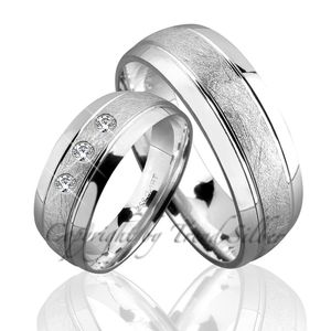 Silber 925 , Trauringe mit Gratis Gravur Hochzeitsringe Eheringe Partnerringe Ohne Steine und 3 Steinen J69-3