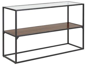 BELIANI Konsolentisch Dunkler Holzfarbton / Schwarz 122x40 cm Ablagefläche Industriell Modernes Design Konsolentisch für Wohnzimmer Flur Schlafzimmer