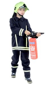 Feuerwehrmann Kostüm für Kinder mit Helm, Größe:104/110