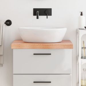 Waschtischplatte Hellbraun 60x60x6 cm Massivholz Behandelt