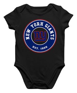 New York Giants - American Football NFL Super Bowl Kurzarm Baby-Body, Schwarz, 6/12, Vorne