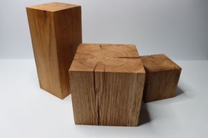 Dubový blok 25x25x45cm olejovaný masívny dubový blok drevená dekorácia stolička dubová kocka