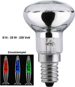 GKA Glühbirne für Lavalampe E14 R39 25 Watt Ersatz Leuchtmittel Glühlampe Reflektor