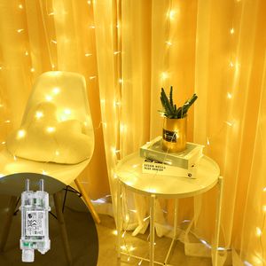 UISEBRT LED Lichtervorhang Lichterkette 3x6m 600 LEDs Warmweiß 8 Lichtmodi Weihnachten Hochzeit Party Innen Außen Deko Speicherfunktion