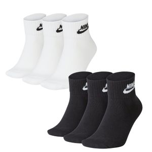 Nike Sportswear Everyday Essential Ankle 3 Pair White / Black EU 42-46