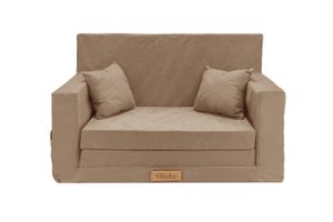 Flumi Kindercouch Kindersofa mit Schlaffunktion für Kinderzimmer -Schlafsessel mit Bettfunktion - Kindermöbel Beige