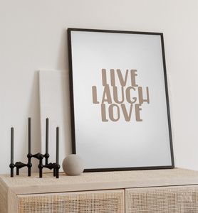 Poster Leben Lachen Lieben, groesse_poster:50x70 cm, groesse_rahmen:schwarz 50x70 cm