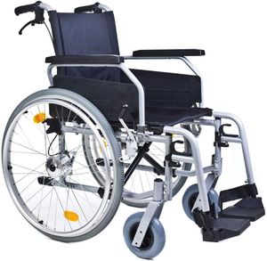 Rollstuhl Primus MS 2.0 - faltbarer Transportrollstuhl - Reise-Rollstuhl mit Steckachsensystem und Trommelbremse - Sitzbreite 46 cm
