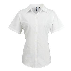 Premier dámská oxfordská blůza / pracovní košile s krátkým rukávem RW2821 (38) (Bílá)