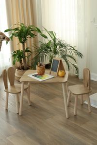 Skye Decor, Bunny One Chair Set - Brown, White, Tischset für Kinder, Braun, 100 % MDF, 50 x 45 x 60 cm Skye Decor, Bunny One Chair Set - Brown, White, Tischset für Kinder, Braun, 100 % MDF, 50 x 45 x 60 cm