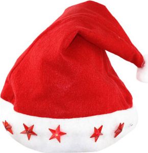Kaemingk Weihnachtsmannmütze mit Sternen rot 40 cm