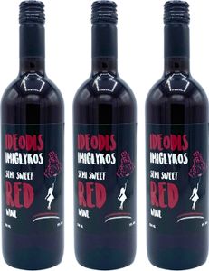 Imiglykos Ideodis 3x 0,75l Flasche | Rotwein aus Griechenland | 11% Vol.