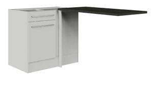 JAZZ Weiß Hochglanz Eckschrank Küchenschrank Ergänzung über Eck ca. 98 x 87 x 62 cm