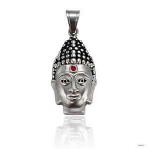Buddha mit Dritten Auge | Edelstahl-Kettenanhänger Silber 3D massiv
