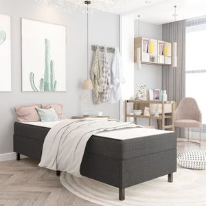 Betten Bettgestelle Boxspringbett Dunkelgrau Stoff 90x200 cm
