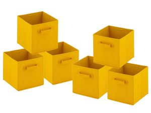 Aufbewahrungsboxen 6er Set faltbar Faltbox Aufbewahrungskiste quadratisch gelb