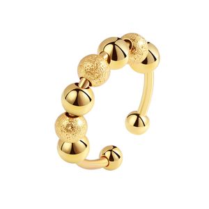 INF Antistresový prsteň so 7 otočnými medenými guľôčkami Gold