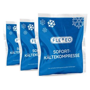 FLEXEO Sofort-Kältekompresse groß 15 x 17 cm Kühlkompresse Kühlpack, 10 Stück