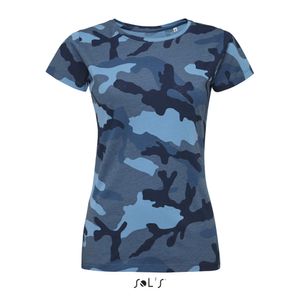 Womens Camo / Tarn Damen T-Shirt - Farbe: Blue Camo - Größe: M