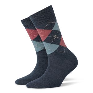 Burlington Damen Socken MARYLEBONE - Kurzstrumpf, Rautenmuster, Onesize, 36-41 grau/rose