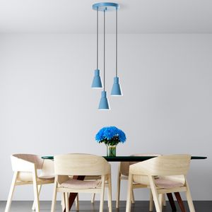 Opviq, Konikkem - 6357 - 3 - Light Blue, Kronleuchter, METALLKÖRPER, Hellblau, 114 x 30 x 30 cm