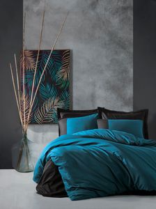 L'Essentiel Linge de Maison, Plain - Petrol Blue, pościel, petrol blue, bawełna, 160 x 220 cm