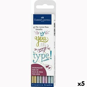 Marker-Set Faber-Castell Pitt Artist Etüie Metallic 5 Stück