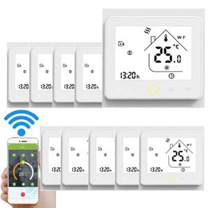 10X Wifi Smart Thermostat Wassererwärmung Raumthermostate Temperaturregler APP Control 5A Kompatibel mit Alexa / Google Home Fussbodenheizung für zu Hause - Weiss Wandthermostat Wandheizung