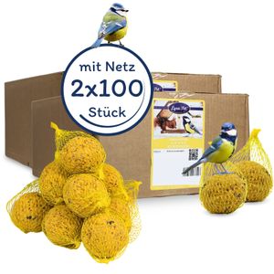 2 x 100 Stk. Lyra Pet® Meisenknödel Basic mit Netz à 90 g = 18 kg