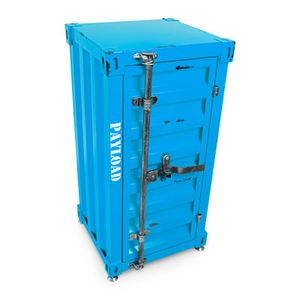 Kommode Anrichte Sideboard im industrial Container Look aus Metall - Blau