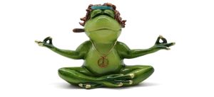 Deko Frosch Yoga Kröte Lurch Tier Teich Figur Skulptur Froschkönig Gecko Objekt