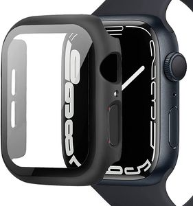 Hülle für Apple Watch Series 7 45mm Schutzhülle Case Display Schutz 360° TPU Case iWatch Cover Schwarz