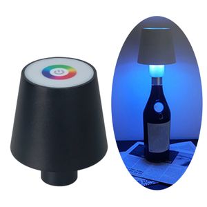 Aufladbar LED Tischlampe,RGB Touch Control Flaschenlampe mit stufenloser Helligkeit,Dekorationslicht für Restaurant,Bar,Clubs(schwarz)