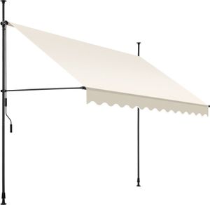 Svěrná markýza s ruční klikou, výškově nastavitelná - 300 x 180 cm, béžová