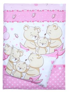 4tlg Kinderwagenset Baby Bettwäsche für Kinderwagen Bezüge Decke Kissen 3. Sweet Rosa
