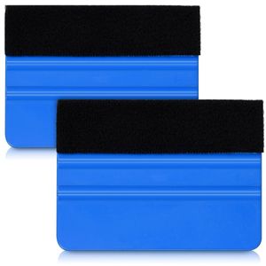 kwmobile Folienrakel Set mit Filzkante - 2x Folien Rakel für z. B. Tönungsfolie Fensterfolie Wandtattoo Fliesen Aufkleber - Folierungswerkzeug Blau