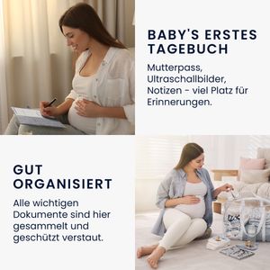 kwmobile Mutterpasshülle aus Filz - Hülle für deutschen Mutterpass mit extra Fächern - Cover Aus Liebe wird Leben