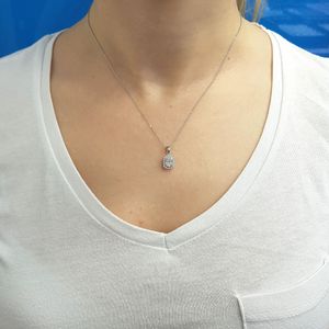 Diamant Halskette mit 0,27 Carat Baguette & Brillant Schliff Anhänger