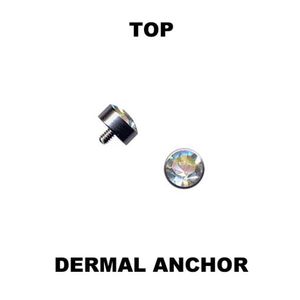 Dermal Anchor Aufsatz Hautanker Top Piercing Kugel, Kristall, Halbkugel, Perle, Farbe:Pink, Größe:5 mm, Modellvariante:Modell 5