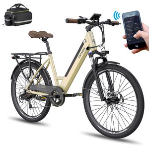 F26 PRO Fafrees E-Bike 26 Zoll mit App, IP54 Shimano 7S 250W City Elektrofahrrad 36 V 14,5 Ah 25 km/h Elektrische Fahrrad IP54, Gold